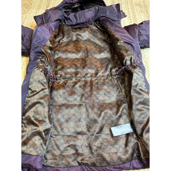 Coach Down Puffer Jacket Signature Lined Size Small - Picture 6 of 13